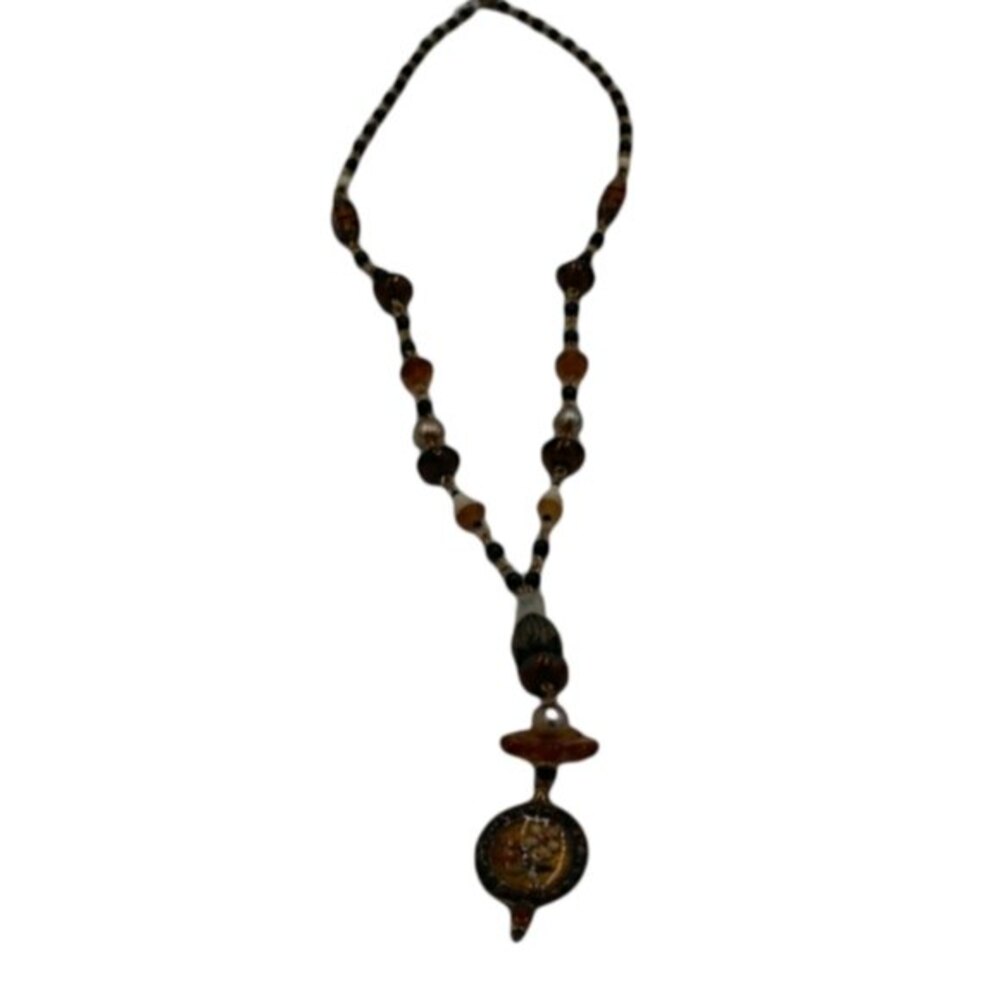Beautiful Necklace Boho Beaded Floral Pendant Necklace
